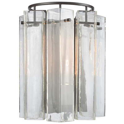 Wall Sconces ELK Lighting Cubic Glass Glass Metal Oil Rubbed Bronze 11160/1 748119125152 Sconce Contemporary Modern / Contempo Lighting 