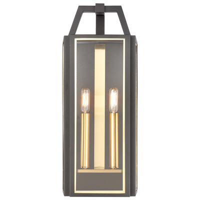 Wall Sconces ELK Lighting Portico Glass Steel Stainless Steel Charcoal Brushed Brass 46741/2 748119134529 Sconce SCONCE Transitional Lighting Outdoor 