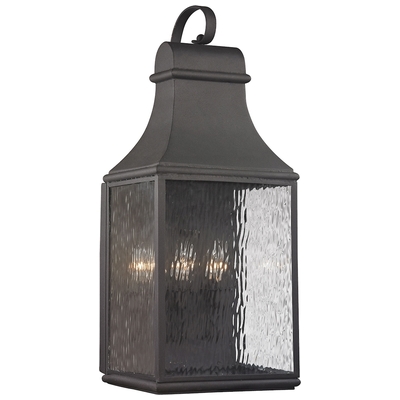 Wall Sconces ELK Lighting Forged Jefferson Steel Charcoal 47073/3 748119070803 Sconce Traditional Lighting Outdoor 