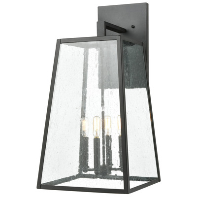 Wall Sconces ELK Lighting Meditterano Glass Steel Charcoal 47523/4 748119136509 Sconce SCONCE Transitional Lighting Outdoor 