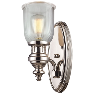Wall Sconces ELK Lighting Chadwick Glass Steel Polished Nickel 66780-1 830335016625 Sconce Classic Transitional Lighting 