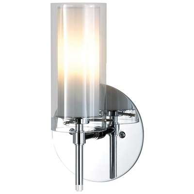 Wall Sconces ELK Lighting Tubolaire Glass Metal Chrome BV671-90-15 060646020756 Sconce Whitesnow Contemporary Modern / Contempo Indoor Lighting 