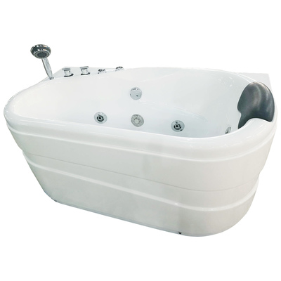 Eago Whirlpool Bathtubs, Whitesnow, Luxury ,Modern, Corner, Whirlpool, Left, Complete Vanity Sets, White, Modern, Indoor, Acrylic, Corner, Whirlpool Tub, 811413022714, AM175-L