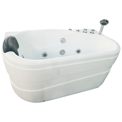 Eago Whirlpool Bathtubs, Whitesnow, Luxury ,Modern, Corner, Whirlpool, Right, Complete Vanity Sets, White, Modern, Indoor, Acrylic, Corner, Whirlpool Tub, 811413022721, AM175-R
