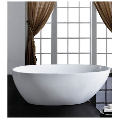 Free Standing Bath Tubs Eviva Sarah White EVTB6218-67WH Whitesnow Acrylic 