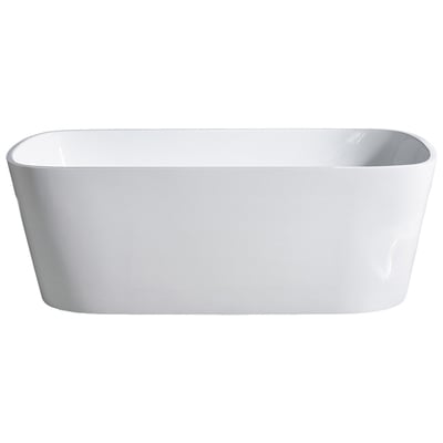 Eviva Free Standing Bath Tubs, Whitesnow, Acrylic, Chrome, EVTB6226-67WH