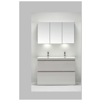 Eviva Bathroom Vanities, Double Sink Vanities, 40-50, Modern, White, Wall Mount Vanities, With Top and Sink, High Gloss White, Modern, Engineered Wood/Manufactured Wood, bathroom Vanities, 730699418007, EVVN1200-DS-48WH-FS