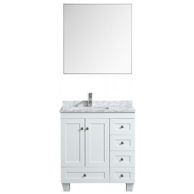 Eviva Bathroom Vanities, Under 30, White, With Top and Sink, EVVN30-30X18WH
