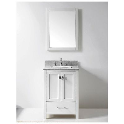 Eviva Bathroom Vanities, Under 30, Transitional, White, With Top and Sink, White, Transitional/Modern, Engineered Wood, bathroom Vanities, 730699416843, EVVN412-24WH