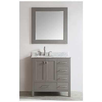 Eviva Bathroom Vanities, 30-40, Transitional, Gray, With Top and Sink, Grey, Transitional/Modern, Engineered Wood, bathroom Vanities, 730699416867, EVVN412-36GR