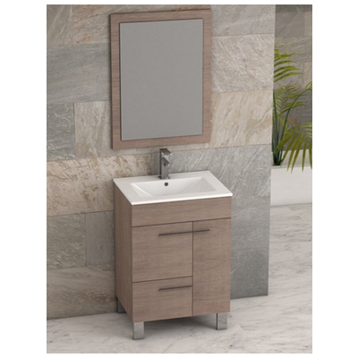Eviva Bathroom Vanities, Under 30, Modern, Light Brown, With Top and Sink, Medium Oak, Modern, Engineered Wood, bathroom Vanities, 730699414016, EVVN521-24MOK