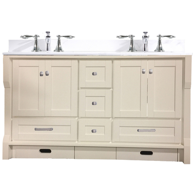 Eviva Bathroom Vanities, Double Sink Vanities, 70-90, White, With Top and Sink, EVVN522-72WH