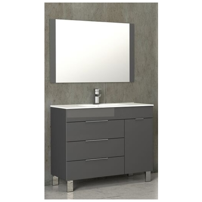 Eviva Bathroom Vanities, 30-40, Modern, Gray, With Top and Sink, Gray, Modern, Engineered Wood, bathroom Vanities, 730699414870, EVVN530-39GR