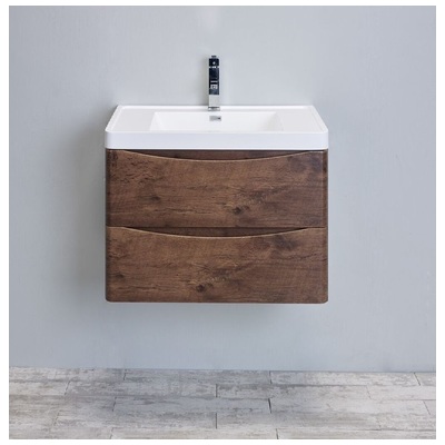 Eviva Bathroom Vanities, Under 30, Modern, Dark Brown, Wall Mount Vanities, With Top and Sink, Rosewood, Modern, Engineered Wood, bathroom Vanities, 730699416317, EVVN600-24RSWD-WM