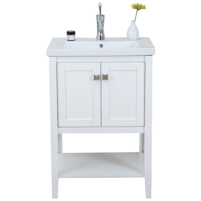 Eviva Bathroom Vanities, Under 30, White, With Top and Sink, EVVN613-24WH