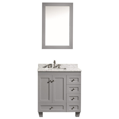 Bathroom Vanities Eviva Acclaim Engineered Wood Grey Gray/ Chilled Grey EVVN69-30GR 730699415471 bathroom Vanities Under 30 Transitional Gray With Top and Sink 25 