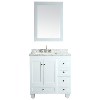 Eviva Bathroom Vanities, Under 30, Transitional, White, With Top and Sink, White, Transitional/Modern, Engineered Wood, bathroom Vanities, 730699410131, EVVN69-30WH