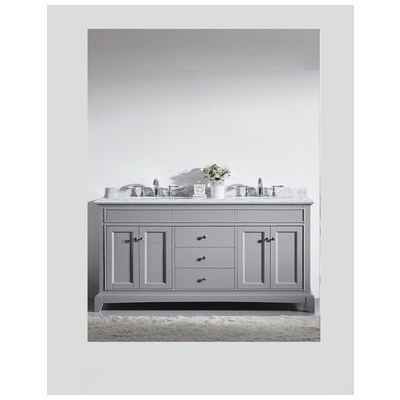Eviva Bathroom Vanities, Double Sink Vanities, 70-90, Transitional, Gray, With Top and Sink, Gray (Chilled Grey), Traditional/ Transitional, Solid Oak Wood, bathroom Vanities, 730699416812, EVVN709-72GR