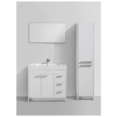 Eviva Bathroom Vanities, 30-40, Modern, White, With Top and Sink, White, Modern, Engineered Wood, bathroom Vanities, 730699417499, EVVN900-8-36WH