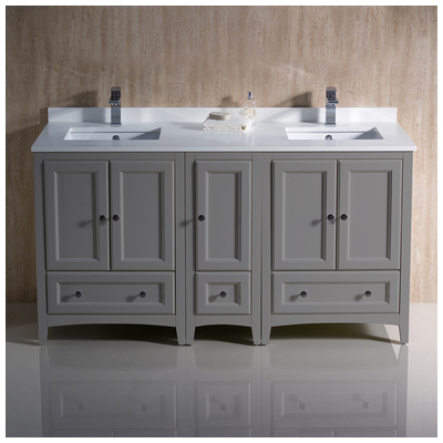 Bathroom Vanities Fresca Bari Gray FCB20-241224GR-CWH-U 817386028555 Double Sink Vanities 50-70 Gray Cabinets Only 25 