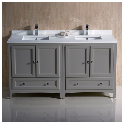 Bathroom Vanities Fresca Bari Gray FCB20-3030GR-CWH-U 817386028500 Double Sink Vanities 50-70 Gray Cabinets Only 25 