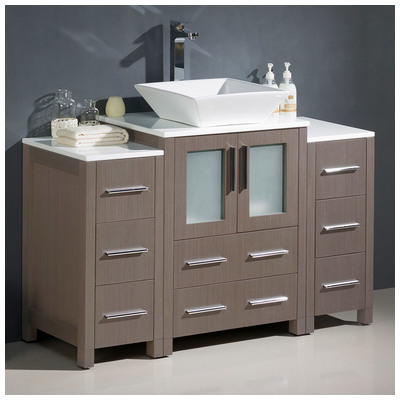 Bathroom Vanities Fresca Bari Gray Oak Combos FCB62-122412GO-CWH-V 818234019848 40-50 Modern Gray With Top and Sink 25 