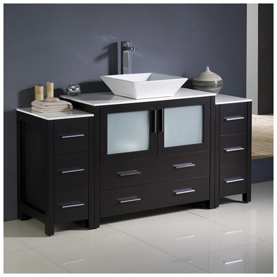 Bathroom Vanities Fresca Bari Espresso Combos FCB62-123612ES-CWH-V 818234019985 50-70 Modern Dark Brown With Top and Sink 25 