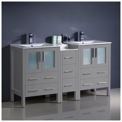 Bathroom Vanities Fresca Bari Gray FCB62-241224GR-I 817386029064 Double Sink Vanities 50-70 Gray Cabinets Only 25 