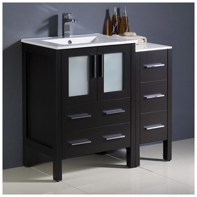 Fresca Bathroom Vanities, 30-40, Modern, Dark Brown, With Top and Sink, Modern, Combos, 817386020139, FCB62-2412ES-I