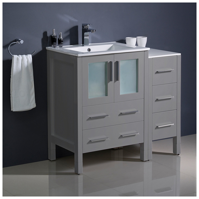 Bathroom Vanities Fresca Bari Gray FCB62-2412GR-I 817386029088 30-40 Gray Cabinets Only 25 