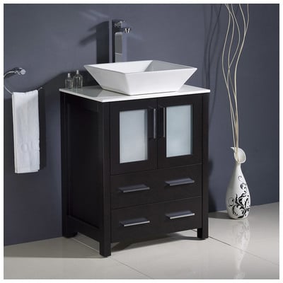 Bathroom Vanities Fresca Bari Espresso Combos FCB6224ES-CWH-V 817386020221 Under 30 Modern Dark Brown With Top and Sink 25 