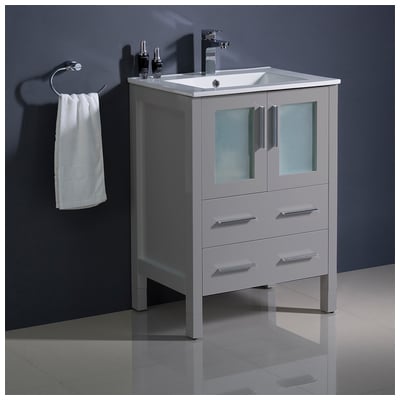 Fresca Bathroom Vanities, Under 30, Gray, Cabinets Only, 817386029101, FCB6224GR-I