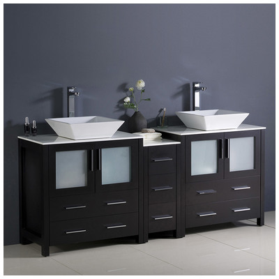 Bathroom Vanities Fresca Bari Espresso Combos FCB62-301230ES-CWH-V 817386020306 Double Sink Vanities 70-90 Modern Dark Brown With Top and Sink 25 
