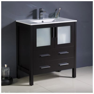 Bathroom Vanities Fresca Bari Espresso Combos FCB6230ES-I 817386020450 Under 30 Modern Dark Brown With Top and Sink 25 