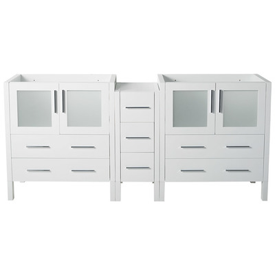 Fresca Bathroom Vanities, 70-90, Modern, White, Cabinets Only, Modern, 817386022522, FCB62-361236WH