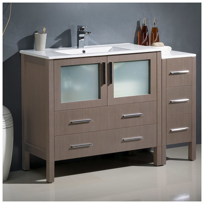 Fresca Bathroom Vanities, 40-50, Modern, Gray, With Top and Sink, Modern, Combos, 817386020634, FCB62-3612GO-I
