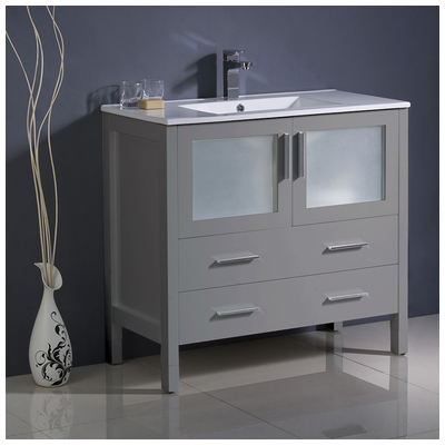 Bathroom Vanities Fresca Bari Gray FCB6236GR-I 817386029224 30-40 Gray Cabinets Only 25 