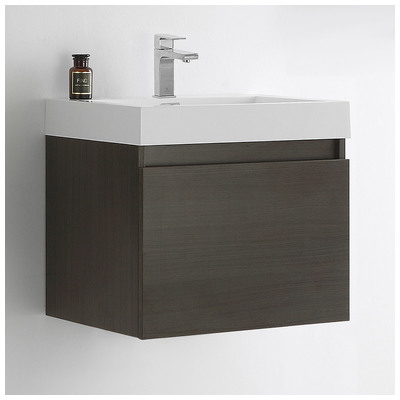 Bathroom Vanities Fresca Senza Gray Oak Combos FCB8006GO-I 817386020894 Under 30 Modern Gray Wall Mount Vanities With Top and Sink 25 