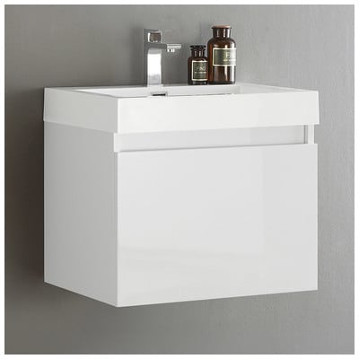 Bathroom Vanities Fresca Senza White Combos FCB8006WH-I 817386020917 Under 30 Modern White Wall Mount Vanities With Top and Sink 25 