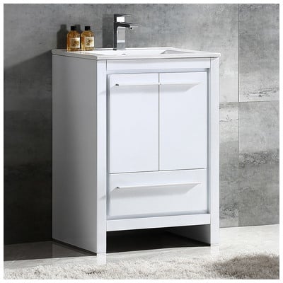Bathroom Vanities Fresca Trieste White Combos FCB8125WH-I 817386021372 Under 30 Modern White With Top and Sink 25 