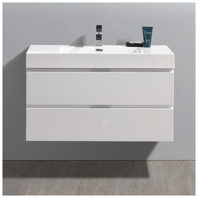 Bathroom Vanities Fresca Senza Glossy White FCB8342WH-I 817386026940 30-40 White Wall Mount Vanities 25 
