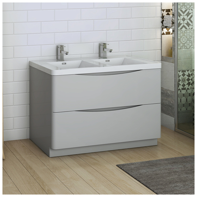 Bathroom Vanities Fresca Senza Glossy Gray FCB9148GRG-D-I 810001203382 Double Sink Vanities 25 