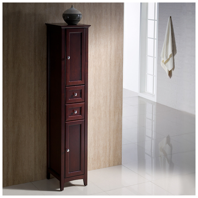 Storage Cabinets Fresca Oxford Mahogany FST2060MH 818234016267 Bathroom Linen Brown Dark Mahogany Wood Natur Dark Brown Complete Vanity Sets 