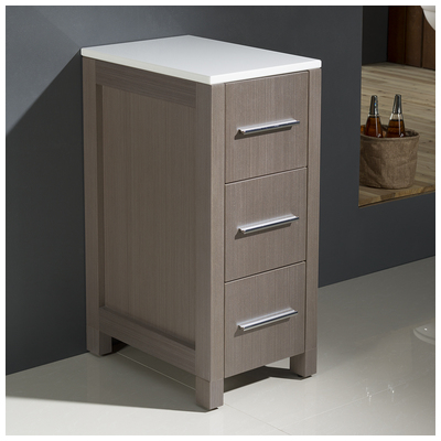 Storage Cabinets Fresca Torino Gray Oak FST6212GO 818234017509 GrayGrey Bathroom Linen Gray Complete Vanity Sets 