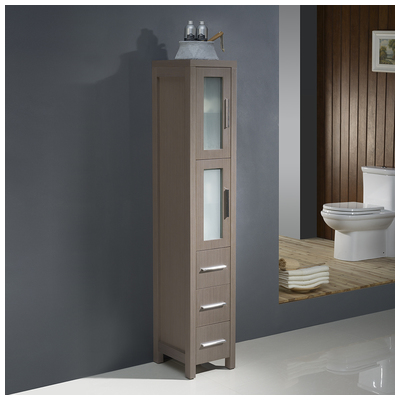 Storage Cabinets Fresca Torino Gray Oak FST6260GO 818234017516 GrayGrey Bathroom Linen Gray Complete Vanity Sets 