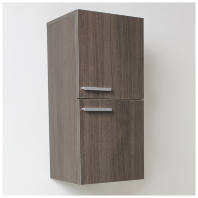 Storage Cabinets Fresca Senza Gray Oak FST8091GO 818234013112 GrayGrey Bathroom Linen Gray Complete Vanity Sets 