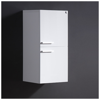 Storage Cabinets Fresca Senza White FST8091WH 818234013143 Whitesnow Bathroom Linen White White Complete Vanity Sets 