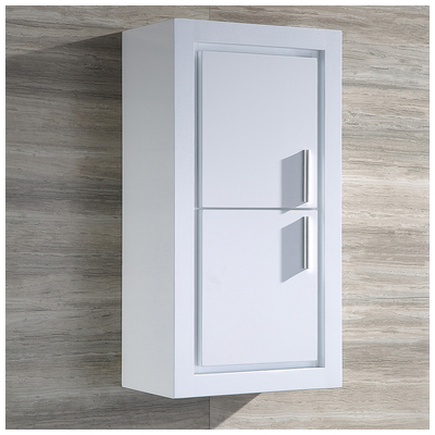 Storage Cabinets Fresca Trieste White FST8140WH 818234017530 Whitesnow Bathroom Linen White White Complete Vanity Sets 