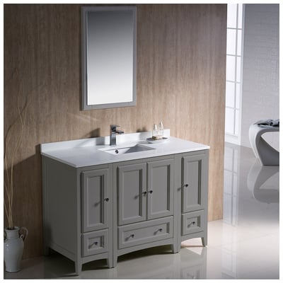 Fresca Bathroom Vanities, 40-50, Gray, Cabinets Only, 817386028586, FVN20-122412GR