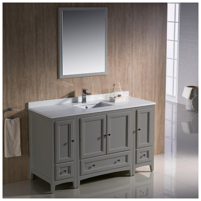 Fresca Bathroom Vanities, 50-70, Gray, Cabinets Only, 817386028616, FVN20-123012GR